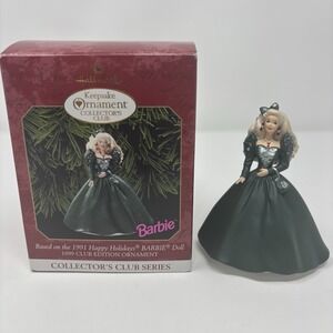 1999 Hallmark Keepsake Collectors Club #4 based 1991 Happy Holidays Barbie Doll